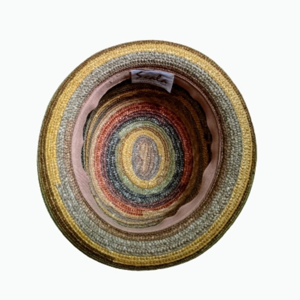 Scala Rolled Brim Rainbow Straw Hat - image 6